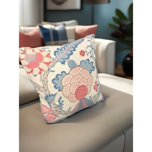 Schumacher Other - Schumacher Arborvitae Linen Floral Pillow Cover Rose & Delft 26x26 - A